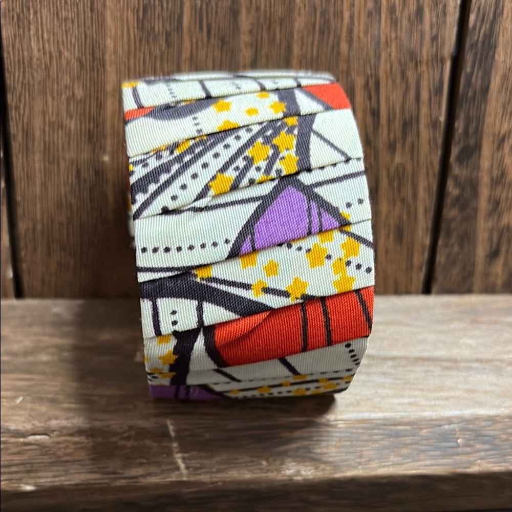 Colorful African fabric Geometric Patterned Bracelet
